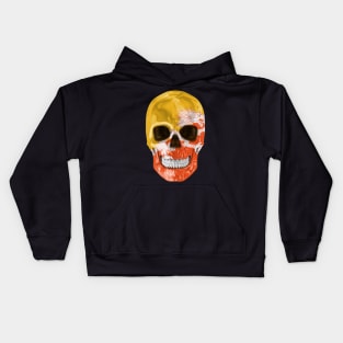 Bhutan Flag Skull - Gift for Bhutanese With Roots From Bhutan Kids Hoodie